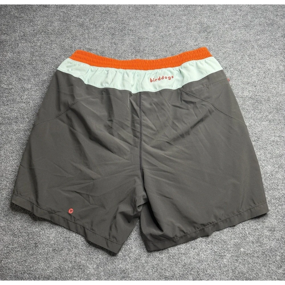 Birddogs Shorts Adult Gray Solid Lined Stretch Zip Pockets Mens XXL Classic